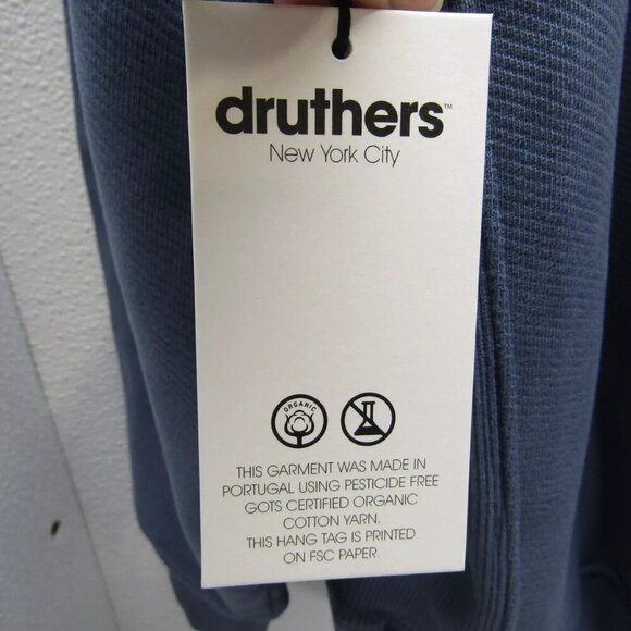 NEW DUNE + DRUTHERS Mens Cotton French Terry Hooded Sweatshirt Sz XL Bearing Sea - Picture 10 of 13